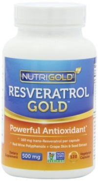 Nutrigold Resveratrol Gold (Resvinol + Grape Polyphenols), 500 mg, 120 veg. capsules