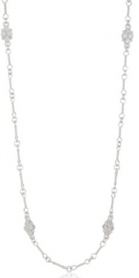 Judith Ripka Estate Sterling Silver and White Sapphire Chain Necklace, 34