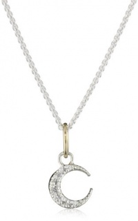 Mizuki Silver and Diamond Petite Crescent Necklace, 16