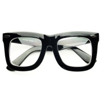 Large Retro Fashion Nerd Geek Style Thick Framed Clear Lens Wayfarer Glasses Frames