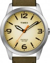 Timex Men's T2N632 Weekender Classic Casual Olive Leather Strap Watch