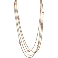 120 Long Chain Necklace with Glass Ab Beads, Life And Style! In Aurora Borealis with Gold Finish