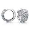 Bling Jewelry Cubic Zirconia Wide Pave Sterling Silver Huggie Hoop Earrings