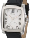 Caravelle by Bulova Men's 43B008 Leather Strap Silver and White Dial Watch