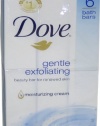 Dove Gentle Exfoliating Moisturizing Cream Beauty Bar, 6-Count