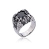 MINIBLUE Crow Heart Black Zircon Diamond 316L Titanium Steel Rings