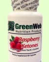 Green Web Raspberry Ketones 500 mg, Ultra Weight Loss Supplement, with African Mango, Green Tea, and L-Carnitine, 60 capsules