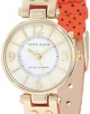 Anne Klein Women's 10/9888MPOR Gold-Tone Orange Leather Strap Watch