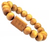 Luos 12mm Tibetan Buddhist Prayer Mala Wood Bracelet Ping An Fu -W022