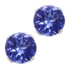 1.25 Ct Round Genuine Tanzanite .925 Sterling Silver Stud Earrings 5mm