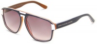 Marc By Marc Jacobs Women's MMJ 294-S MMJ294S Navigator Sunglasses,Blue White Gold Frame/Grey Gradient Lens,One Size