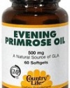 Country Life Evening Primrose Oil, 500 mg, 60-Count