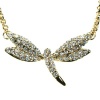 Crystal Dragonfly Gold-Tone Pendant Necklace: Made With Swarovski Elements