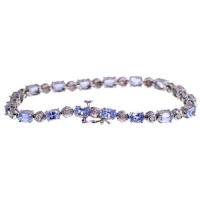 Michael Valitutti 14K White Gold Ceylon Sapphire and Diamond Bracelet