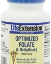 Life Extension Optimized Folate L-Methylfola 1000 Mcg Vegetarian Capsules, 100 Count