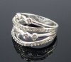 City by City Ring, Silver-Tone Multi-Row with Crystal Accents Ring Size 6