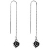 Handcrafted Spiral Heart 925 Silver Threader Earrings