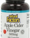 Natural Factors Apple Cider Vinegar 500mg Capsules, 180-Count