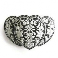 Artistic Hearts Black Belt Buckle