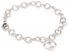 Sterling Silver Diamond Open Heart Charm Bracelet, 6.75 (0.02 Carats, I Color, I2-I3 Clarity)