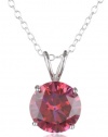 Sterling Silver Swarovski Cubic Zirconia Brilliance-Cut Pendant Necklace, (3.5 cttw), 18