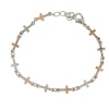 Rose Gold and Silver Tone Cross Bracelet