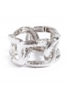 GUESS Women's Silver-Tone Textured Stretch Bracelet, SILVER