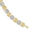 14k Two-Tone Polished & Diamond Cut Square Bracelet