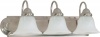 Nuvo 60/321 Ballerina 3-Light 24-Inch Vanity Light with Alabaster Glass Shades, Brushed Nickel