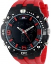 U.S. Polo Assn. Sport Men's US9173  Red Silicone Analog Digital Watch