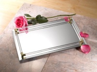 Fine 9'x14' Mirror Tray with Cristal Border