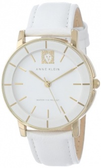 Anne Klein Women's AK/1058WTWT Leather Gold-Tone White Watch