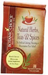 BOTANIC CHOICE Red Clover Blossom, 36 Tea Bags, Bag(Pack of 6)