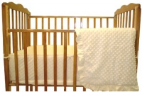 American Baby Company Heavenly Soft Minky Dot 3-Piece Porta-Crib Set, Ecru