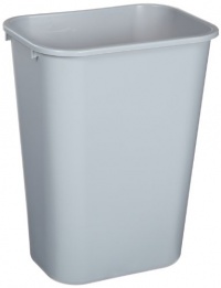 Rubbermaid Commercial Soft Molded Plastic 10.25-Gallon Trash Can, Rectangular, Gray