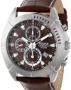 Pulsar Men's PF8303 Sport Chronograph Brown Dial Leather Strap Watch