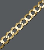 Smooth links to add a hint of luxury. This rich 14k gold bracelet chain features a curb link. Approximate length: 9 inches. Approximate width: 7 mm.