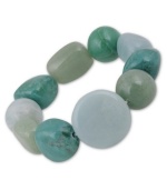 Shades of green. Avalonia Road's chic stretch bracelet features stones from Brasil, including howlite (42 ct. t.w.), aventurine (40 ct. t.w.) and amazonite (16 ct. t.w.). Approximate diameter: 3 inches. Approximate length: 6 inches.