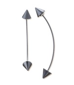 When a fun fashionista dares to get dramatic. Earrings by RACHEL Rachel Roy feature two spike endings crafted in hematite tone mixed metal. Approximate drop: 2 inches.