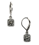 Just a touch of shine to set off your look. Judith Jack earrings feature an intricate square design accented by glittering marcasite. Crafted in sterling silver. Approximate drop: 1/4 inch.