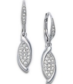 Soar to new heights. Elegant feather-shaped earrings by Eliot Danori shine with the addition of sparkling crystals. Set in rhodium-plated mixed metal. Approximate drop: 1-1/4 inches.