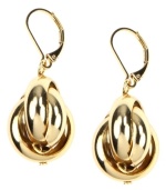 Round out your look. AK Anne Klein's regal open-cut drop earrings are crafted in gold tone mixed metal with a leverback closure. Approximate drop: 1-1/2 inch.