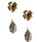 Spring has sprung! Lucky Brand's two pair set features gold tone flowers and silver tone leaves, set in mixed metal. Approximate diameter (flower): 1/3 inch. Approximate drop (leaf): 3/8 inch.