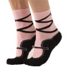 Ballet Slipper Non-Skid Slipper Socks by Foot Traffic - Pink/Black Size 4-10