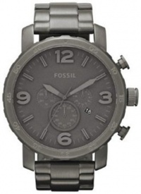 Fossil Men's JR1400 Nate Chronograph Stainless Steel Smoke Band and Dial Watch