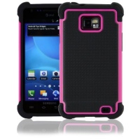 CellJoy Triple Defender Layered Back Cover Case for Samsung Galaxy S II S2 (SGH-i777, GT-i9100) (At&t / Unlocked) Samsung Galaxy S II - Hot Pink and Black [CellJoy Retail Packaging]