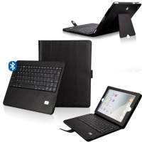 EC TECHNOLOGY� Black Color PU Leather Case For The New iPad 3G 2012 Model, iPad 2nd Generation, iPad 3 AT&T Verizon 4G LTE With Slim Removable Detachable Wireless Bluetooth 2.0 ABS Keyboard