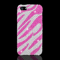 Eagle Cell PDIPHONE5S329 RingBling Brilliant Diamond Case for iPhone 5 - Retail Packaging - Hot Pink Zebra