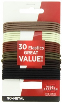 Vidal Sassoon Medium No Crimper Elastics, Neutral, 30 Count