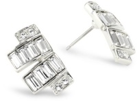 Carolee Classic Love Story Silver-Tone Baguette Crystal Earrings